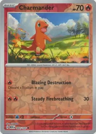 151 Set Charmander #4/165 reverse holo